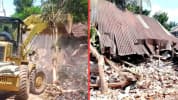কাউখালীতে মহাসড়কের অবৈধ স্থাপনা উচ্ছেদ