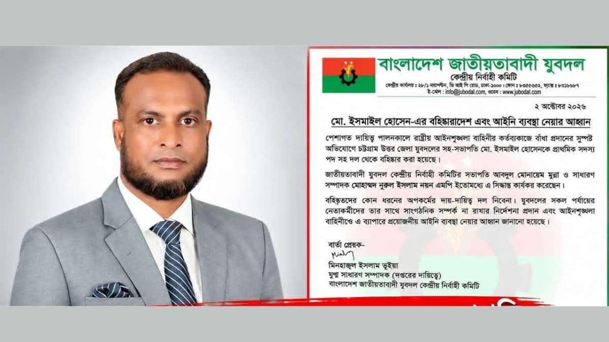 সীতাকুণ্ডে পুলিশ সদস্যকে মারধর, জেলা যুবদল নেতা বহিষ্কার
