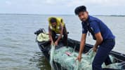 মেঘনা নদীতে কারেন্ট জাল জব্দ, গ্রেফতার ৩