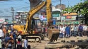 ঢাকা-সিলেট মহাসড়কে অবৈধ স্থাপনা উচ্ছেদ অভিযান