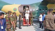দুর্গাপূজার মণ্ডপ পরিদর্শনে সৈয়দপুরে পৌঁছেছেন প্রধানমন্ত্রী
