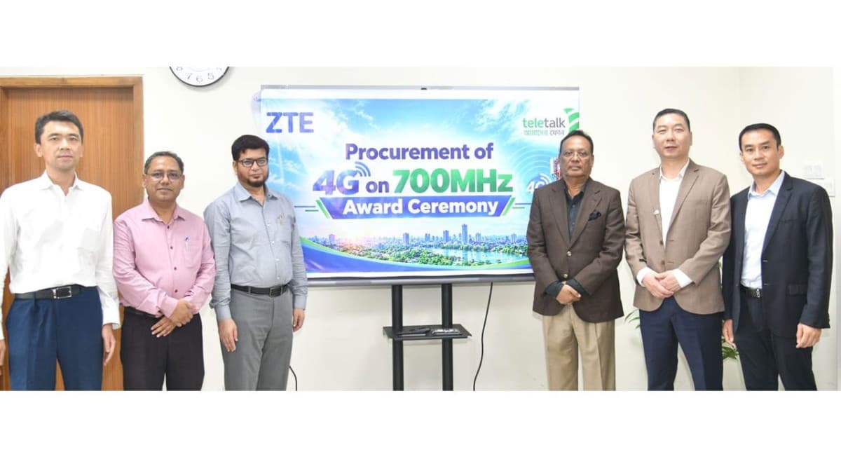 টেলিটকের ৭০০ মেগাহার্টজ ব্যান্ডে 4G সেবা সম্প্রসারণে জেডটিইকে নোয়া প্রদান