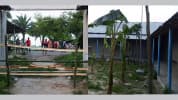 রাজশাহীর পুঠিয়ায় ছেলের বউকে চাকরি না দেয়ায় বিদ্যালয়ের ফটকে বাঁশের বেড়া